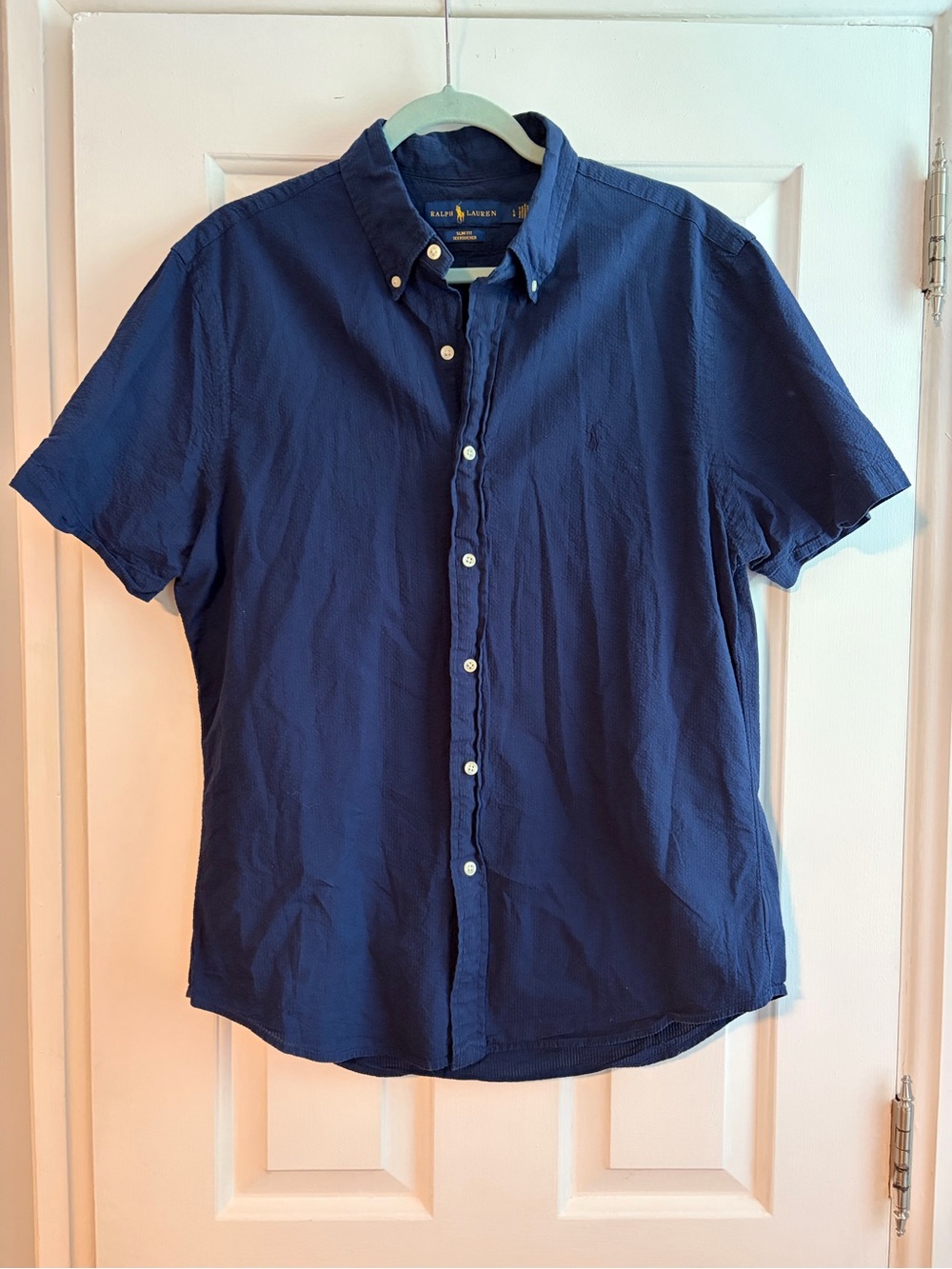 Men’s Ralph Lauren Navy Short-Sleeve Button-Down Shirt